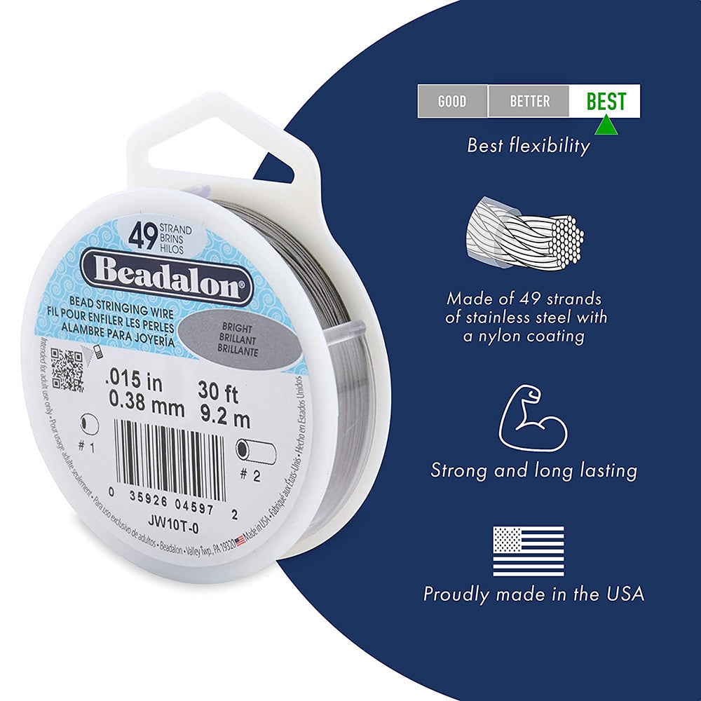 Beadalon, Beading Wire - 49 Strand (Silver)
