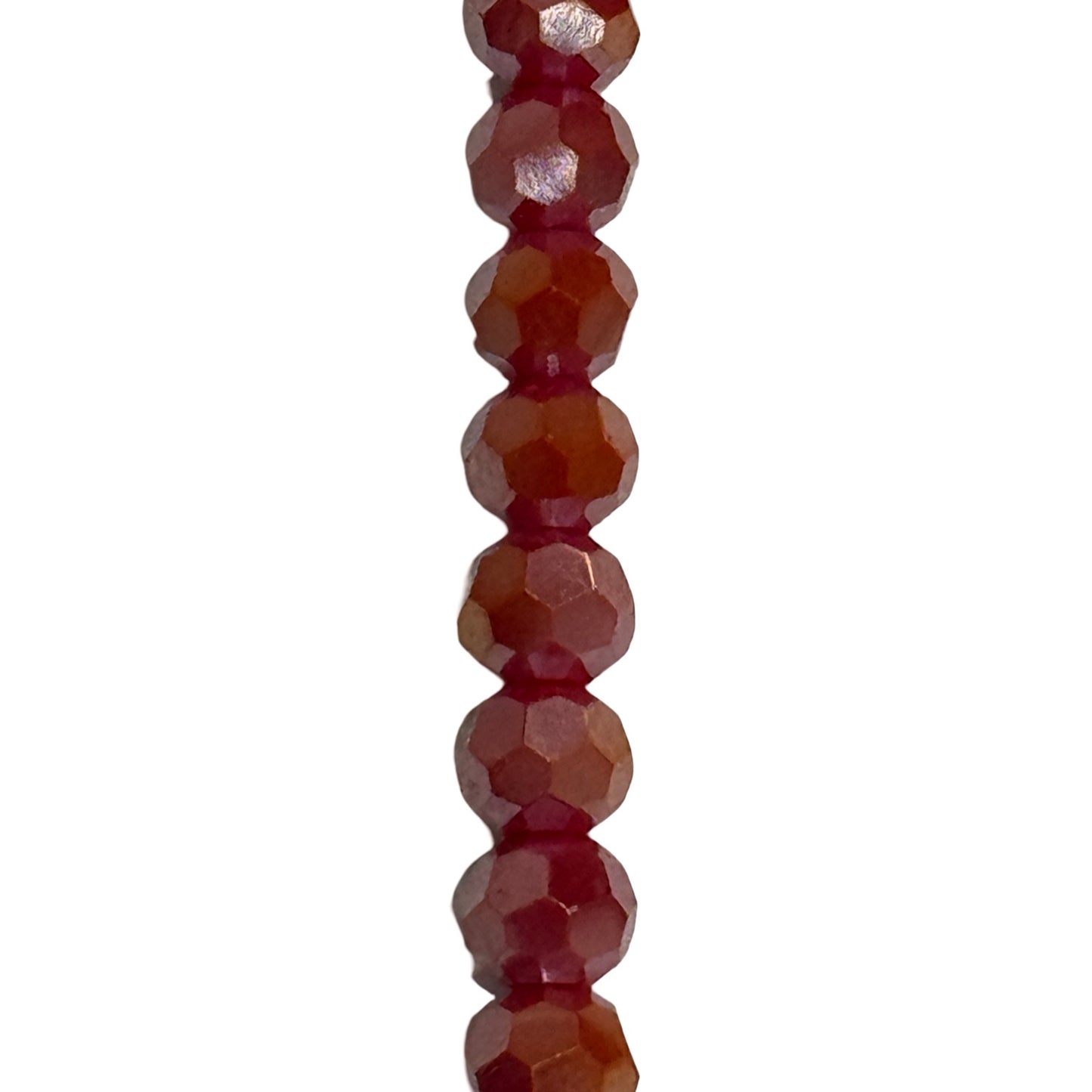 4MM Red Orange AB (Faceted/ Round)