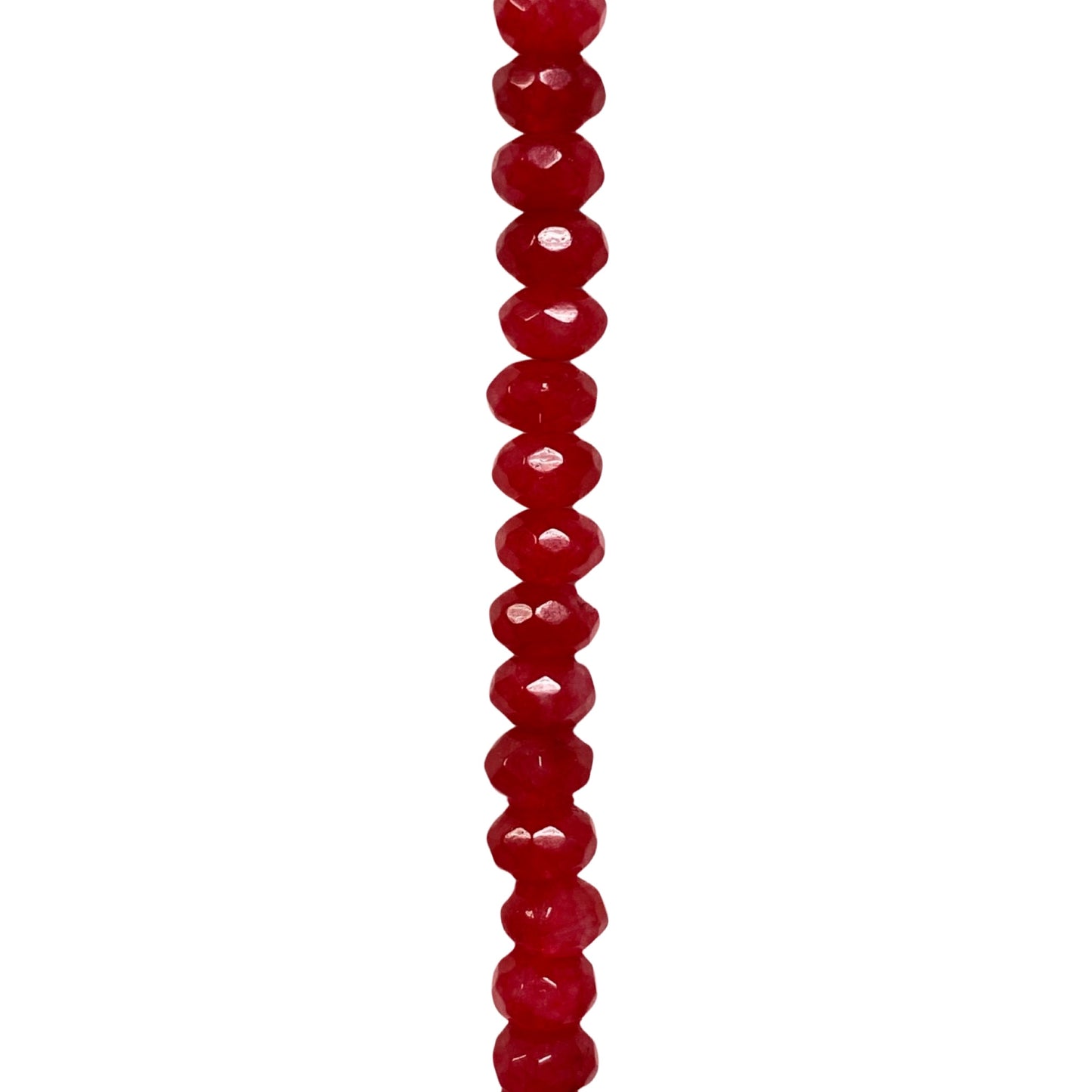 Dyed Jade - (Ruby) - Roundel/ Faceted