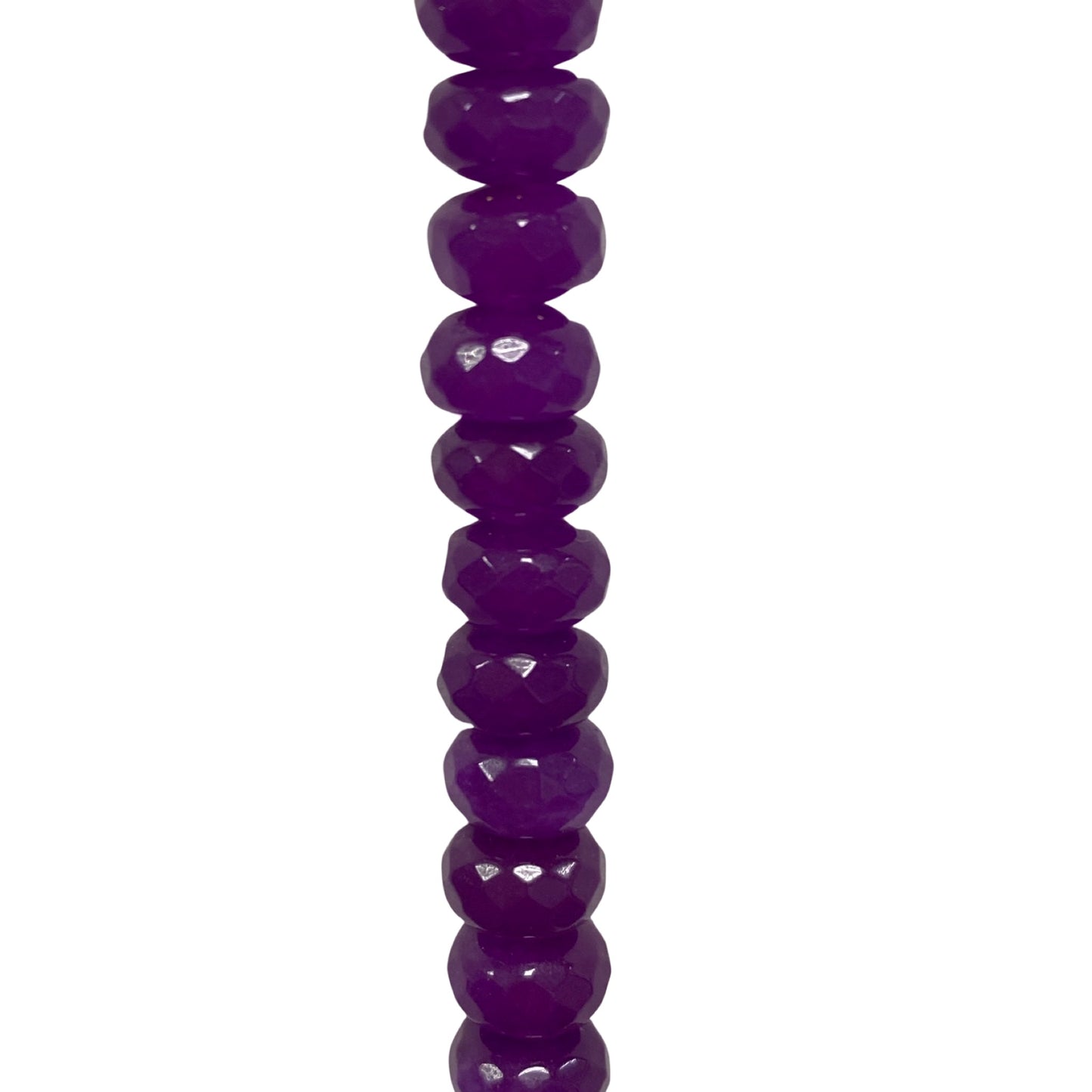 Dyed Jade - (Purple) - Roundel/ Faceted