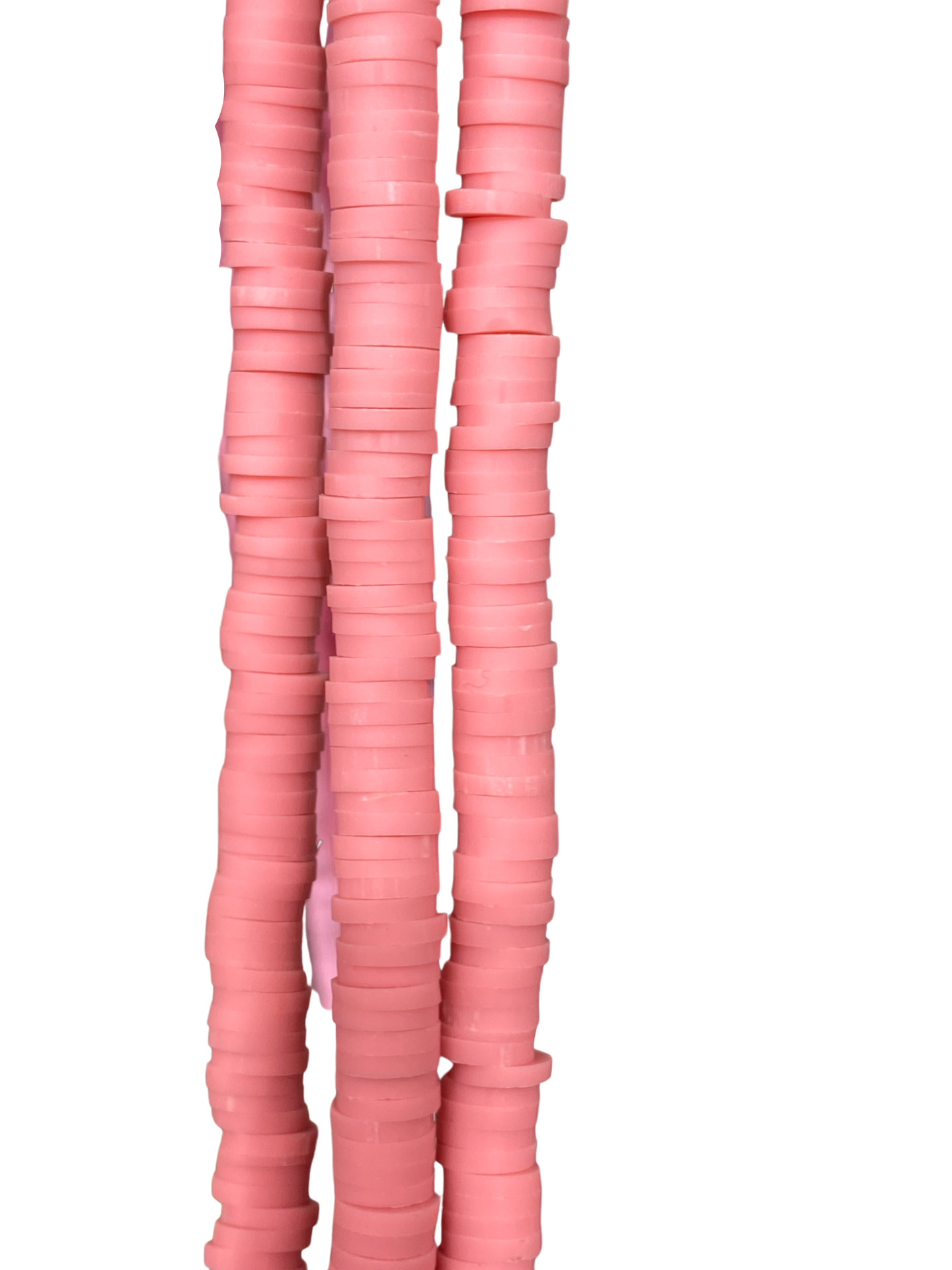 Hot Salmon Heishi Disc - Clay Beads