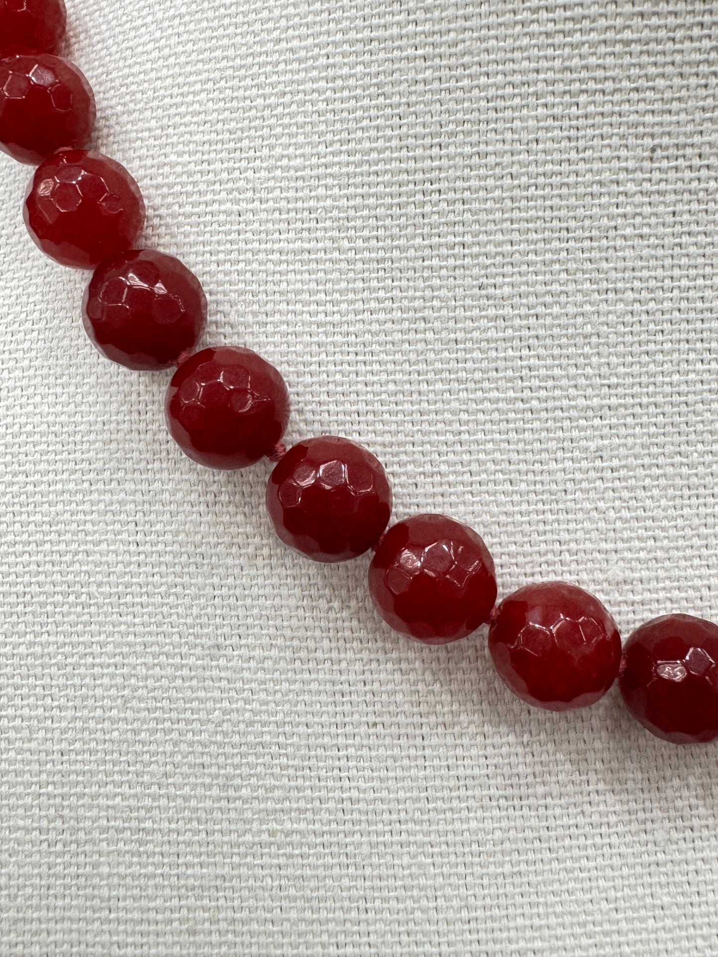 19 Inch Red Jade Necklace