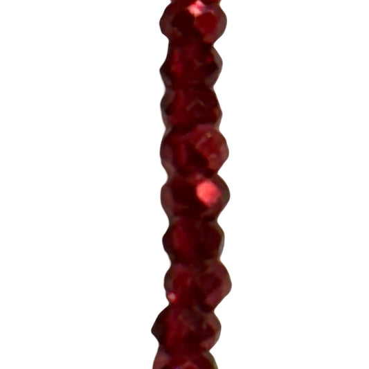 2mm Red (Faceted/ Roundel)