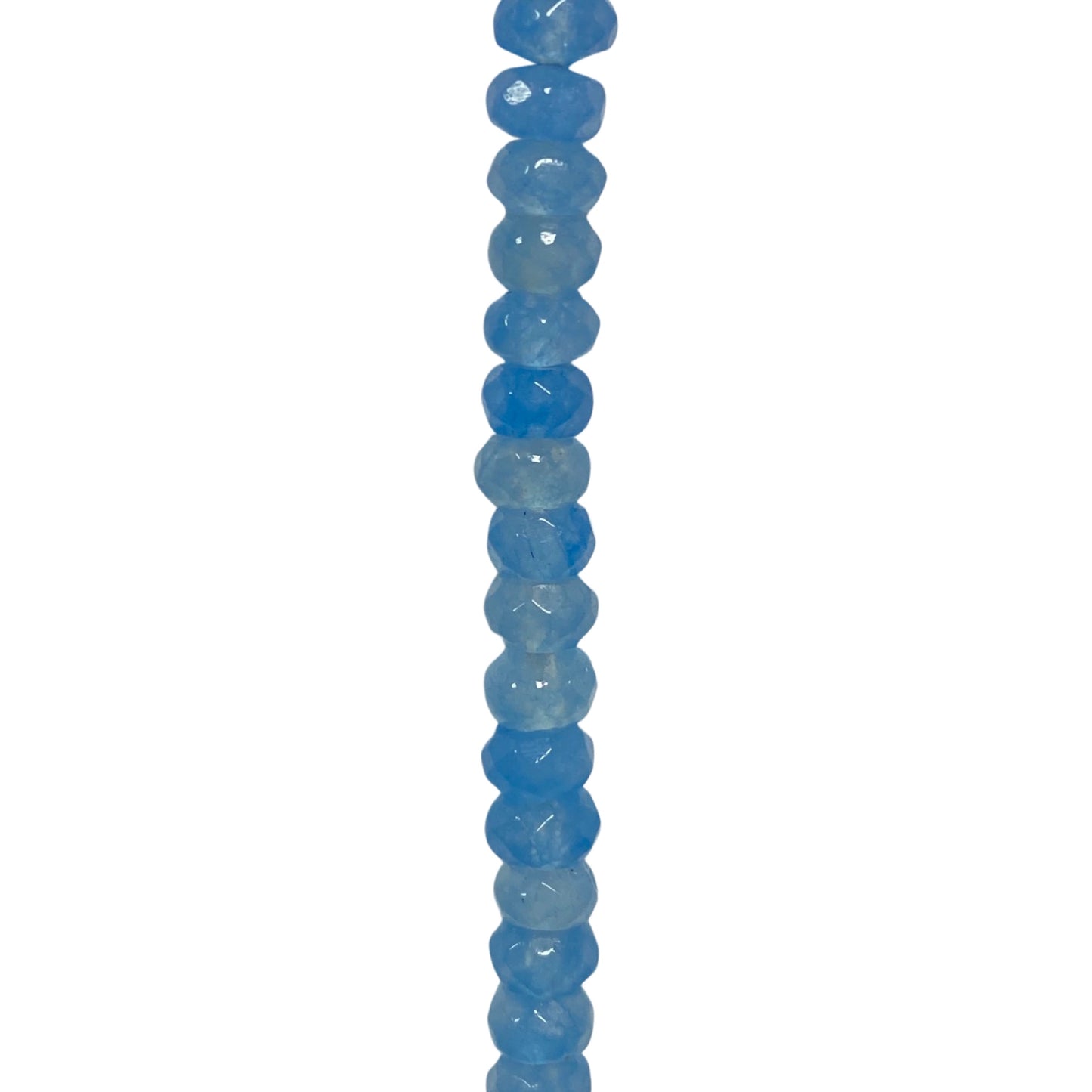 Dyed Jade - (Light Blue) - Roundel/ Faceted