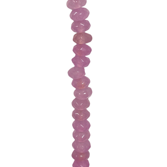 Dyed Jade - (Pink) - Roundel/ Faceted