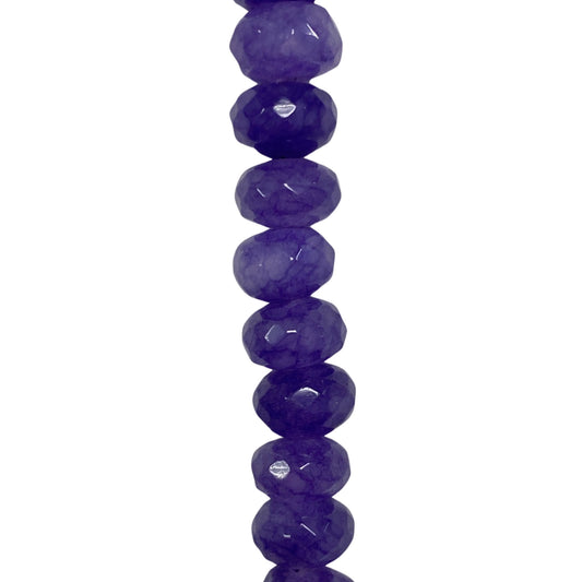 Dyed Jade - (Light Purple) - Roundel/ Faceted