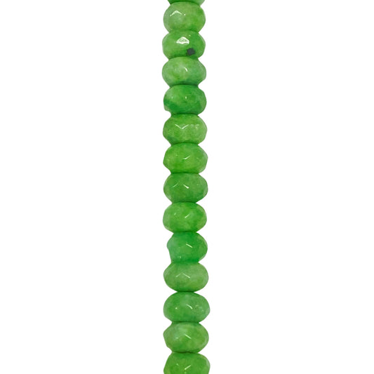 Dyed Jade - (Lime Green) - Roundel/ Faceted