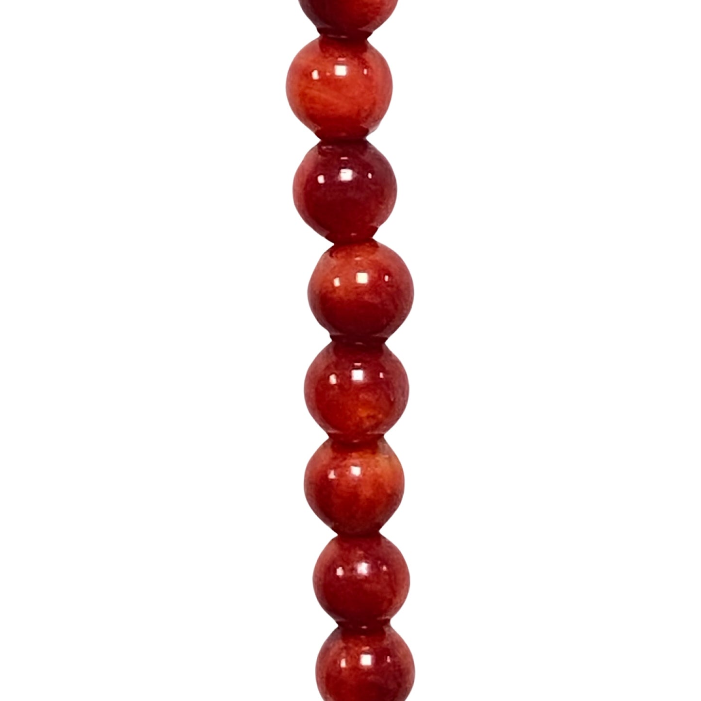 4mm Red Coral - (Polished) - Round/ Smooth