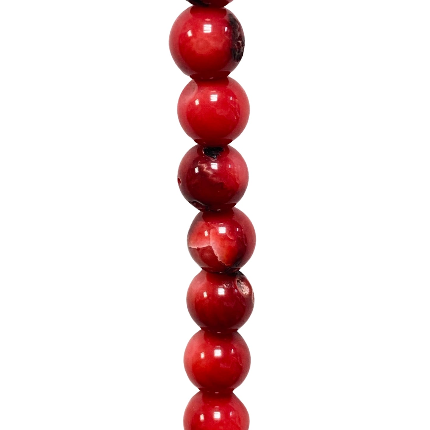 6mm Red Coral - (Polished) - Round/ Smooth