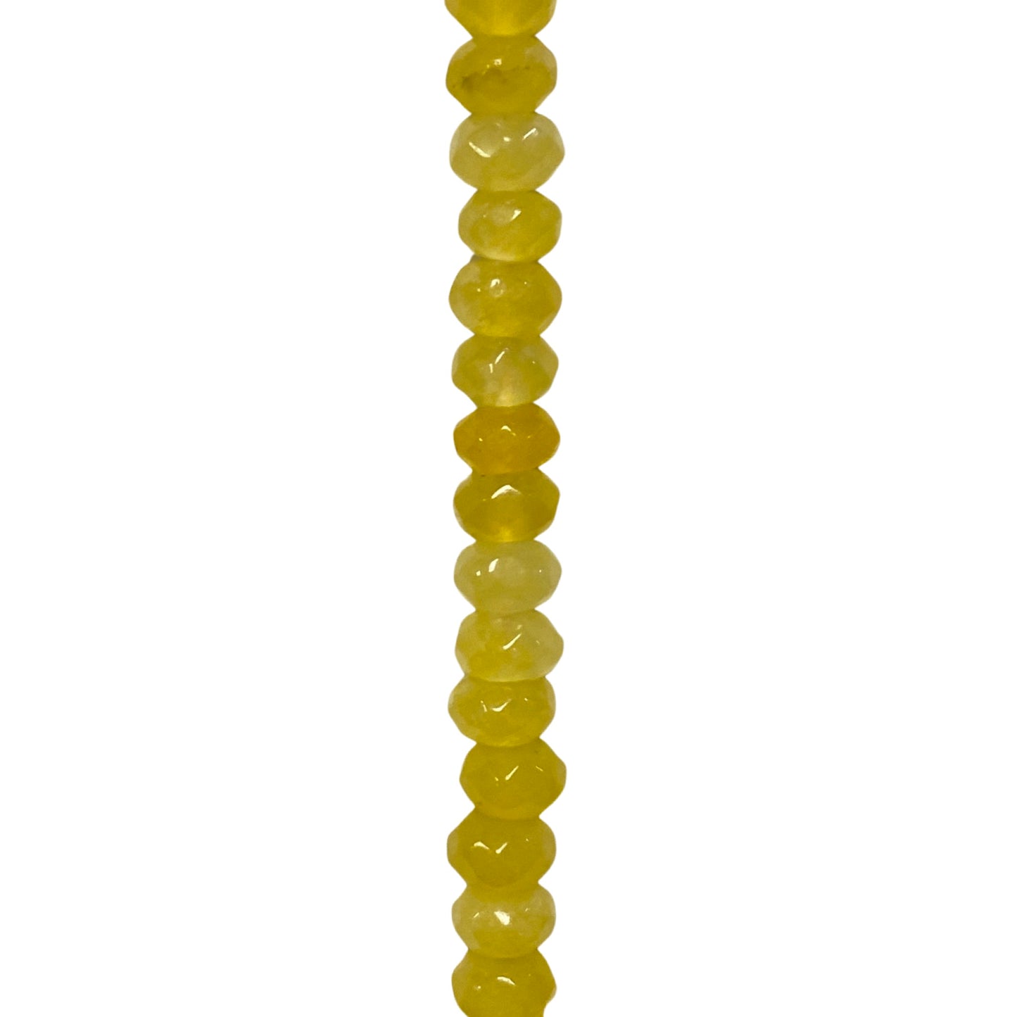 Dyed Jade - (Light Yellow) - Roundel/ Faceted