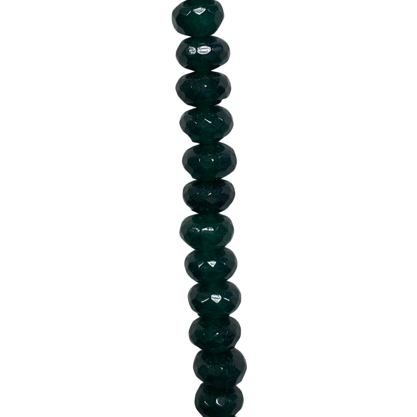 Dyed Jade - (Dark Green) - Roundel/ Faceted