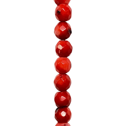 8mm Red Coral - (Polished) - Round/ Faceted