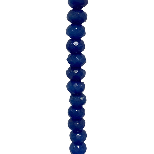 Dyed Jade - (Blue) - Roundel/ Faceted