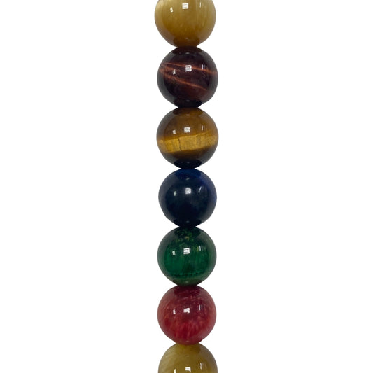 Mixed Color Tigereye - (Polished) - Round/ Smooth