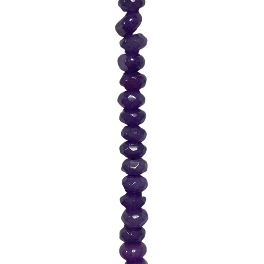 Dyed Jade - (Purple) - Roundel/ Faceted