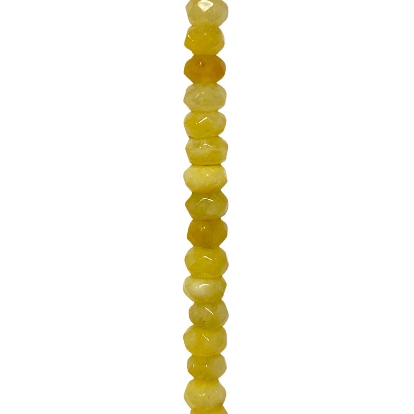 Dyed Jade - (Light Yellow) - Roundel/ Faceted