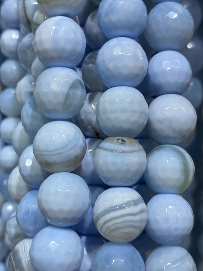 Blue Lace Agate - (Polished) - Round/ Faceted