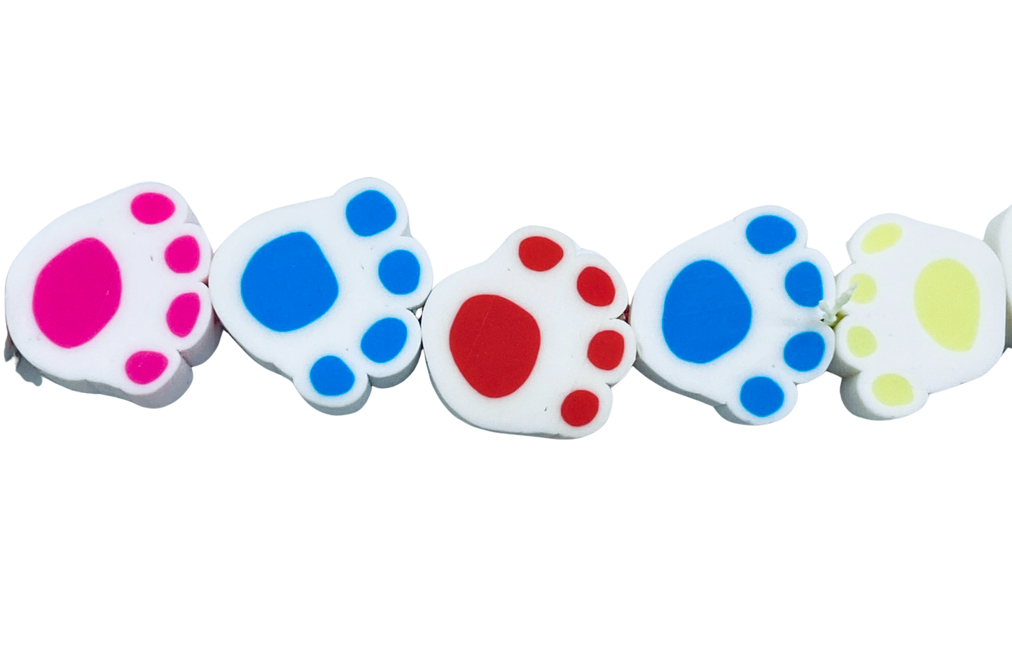 Multi-Color Dog Paw - Clay Beads