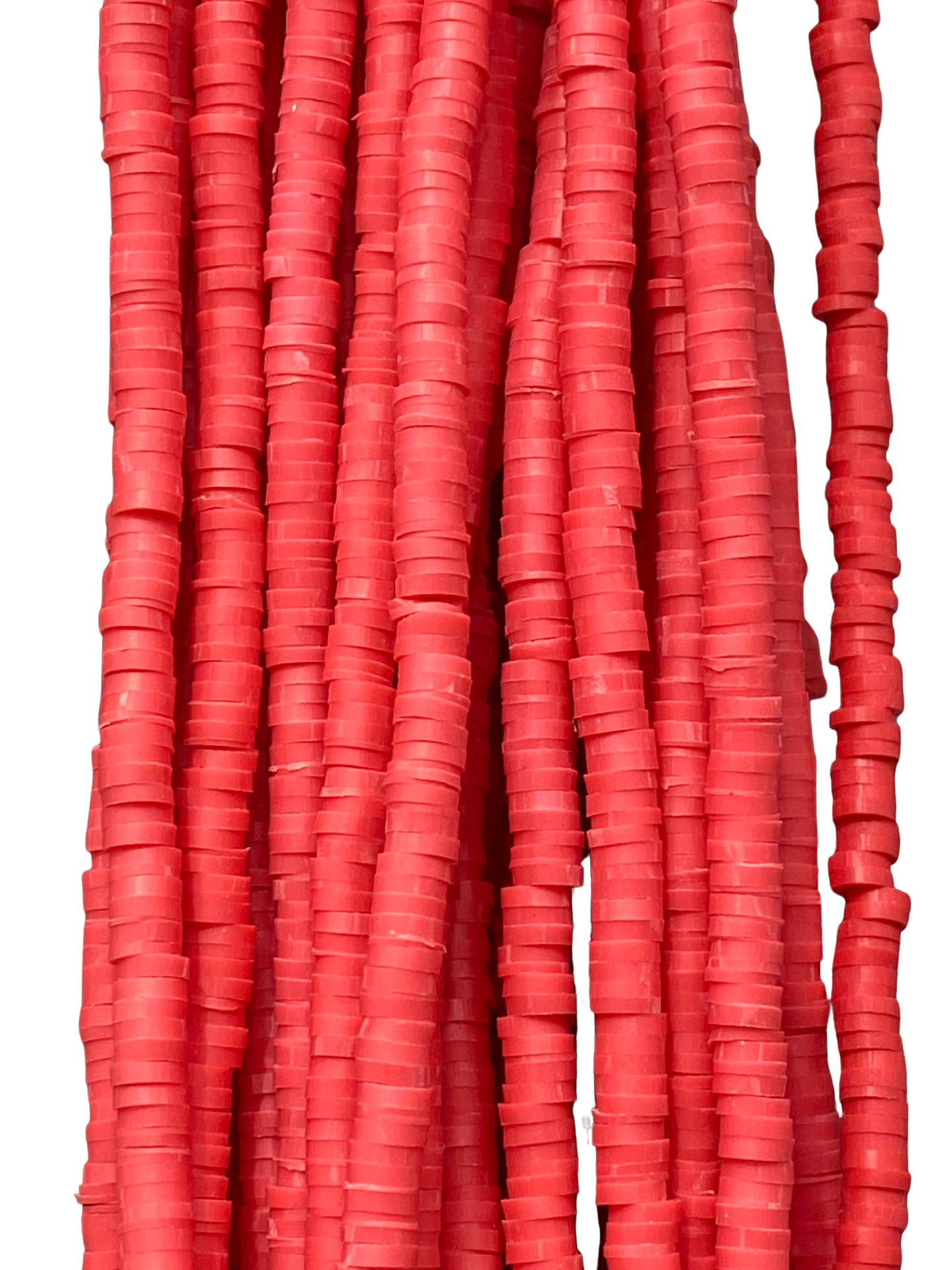 Coral Red Heishi Disc - Clay Beads