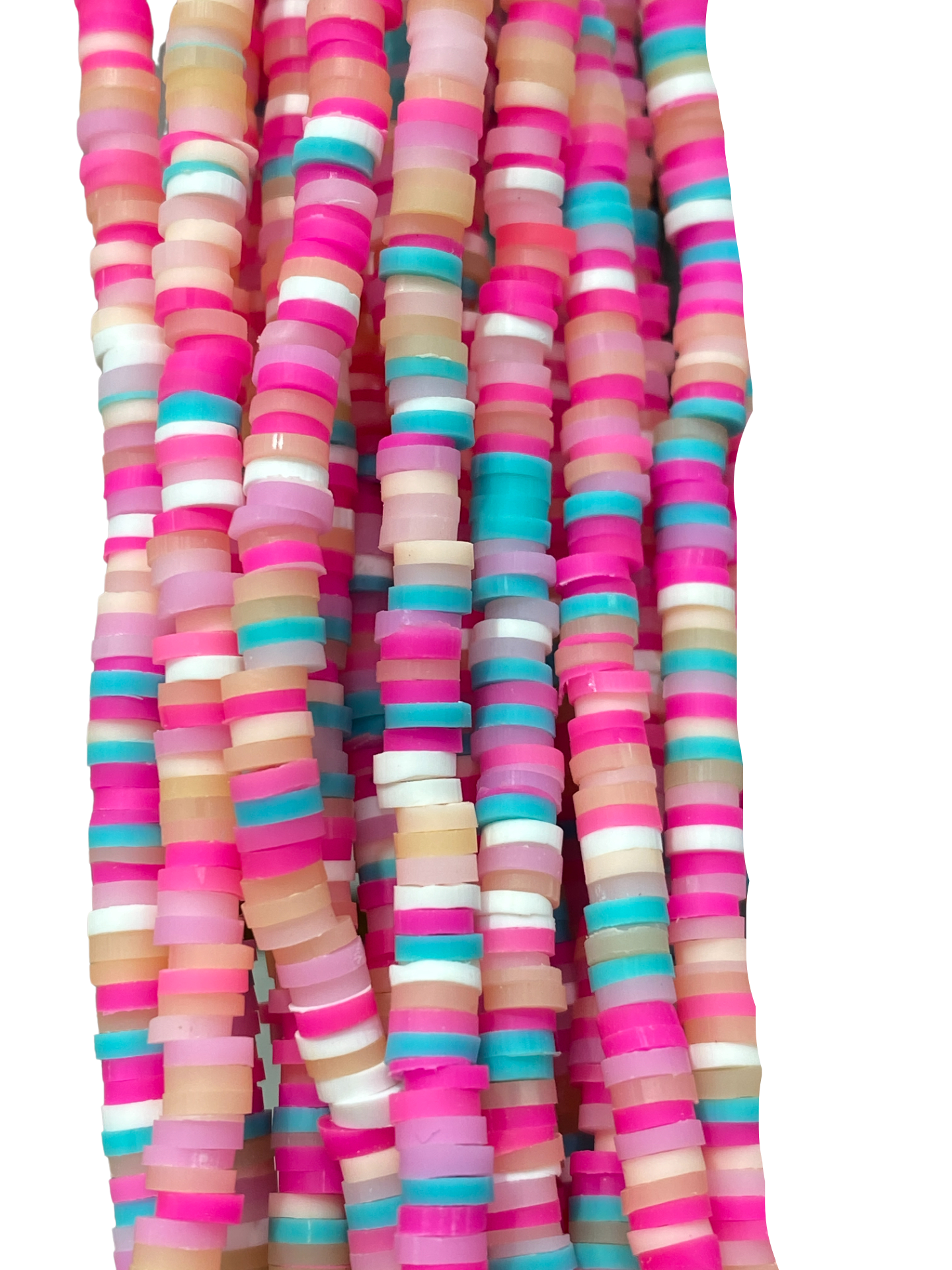 Multi-Pink Heishi Disc - Clay Beads