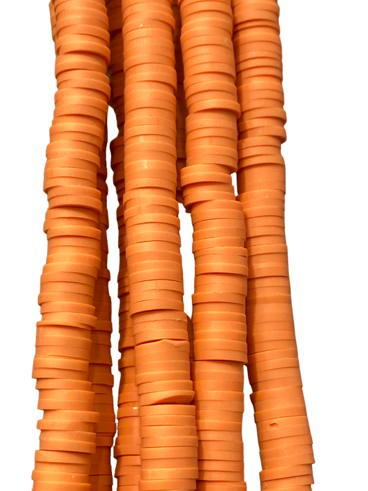 Orange Heishi Disc - Clay Beads