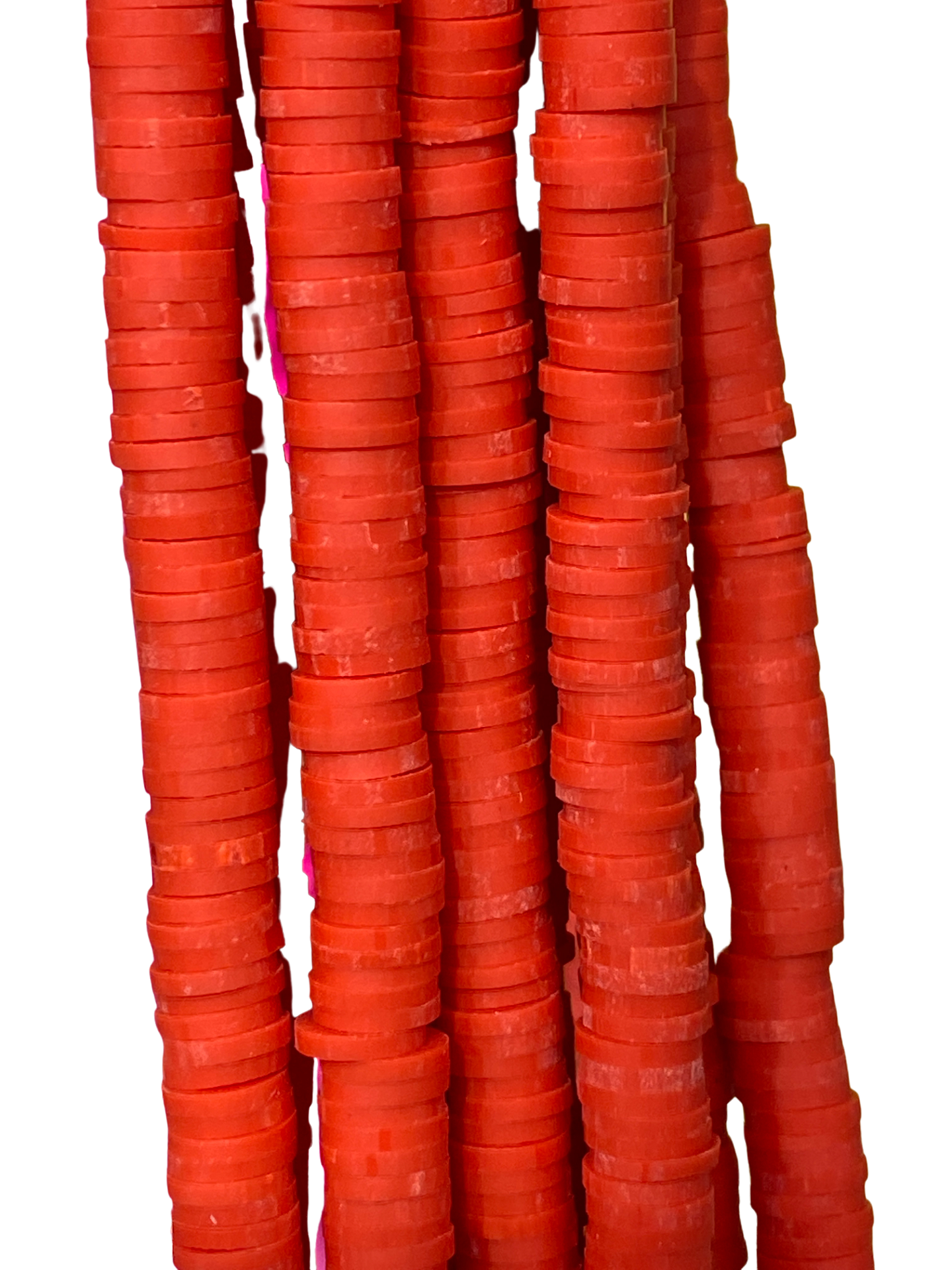Red Heishi Disc - Clay Beads