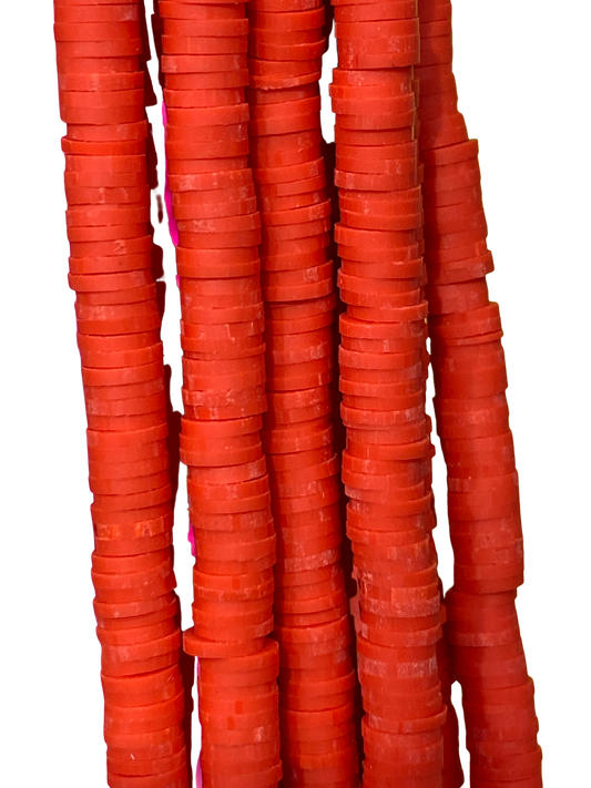 Red Heishi Disc - Clay Beads