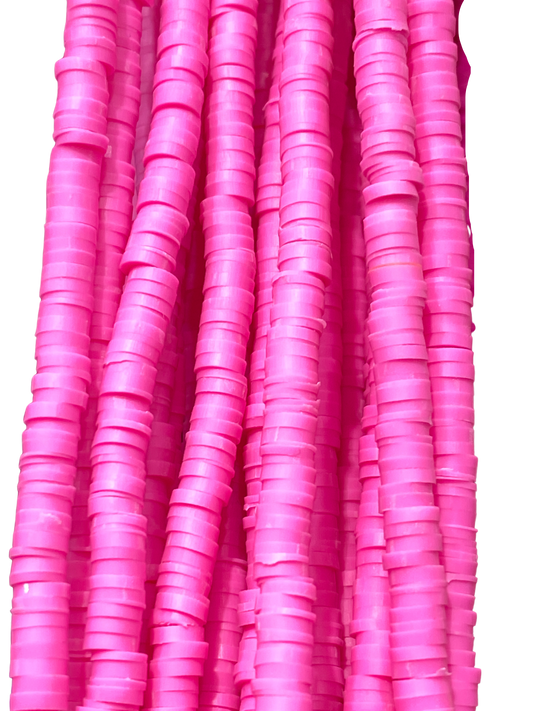 Pink Heishi Disc - Clay Beads