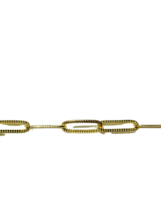 “RECTANGLE LINK” Gold Plated Chain