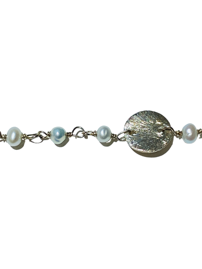 “Coin and Pearl” 925 Sterling Silver Chain
