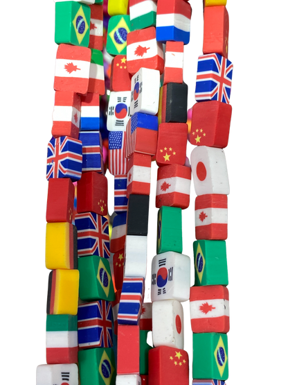 Multi-Country Flags - Clay Beads
