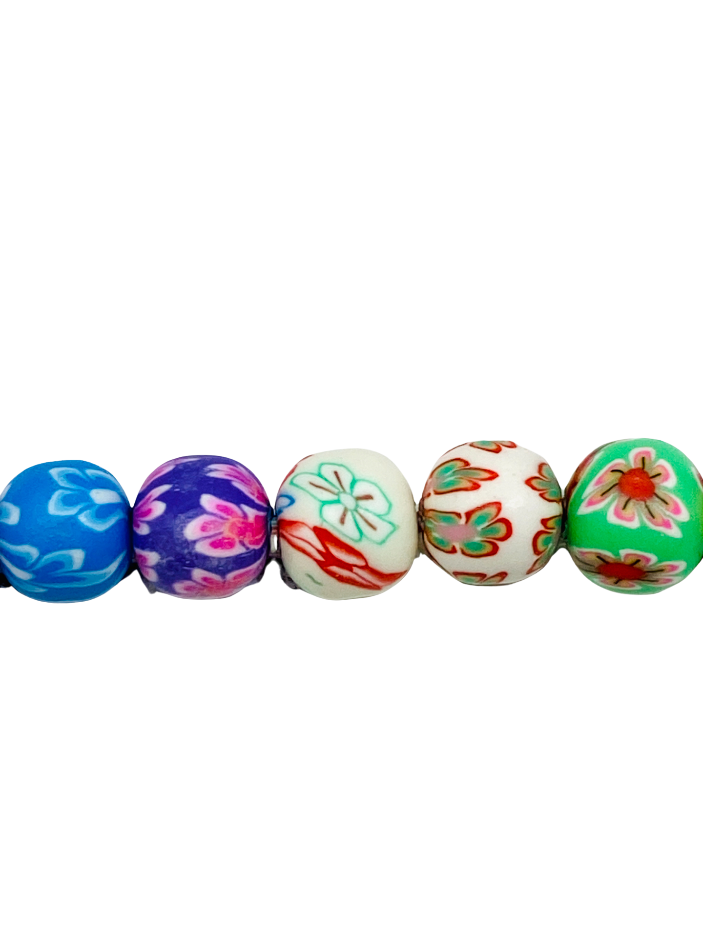 Multi-Color Floral Ball - Clay Beads