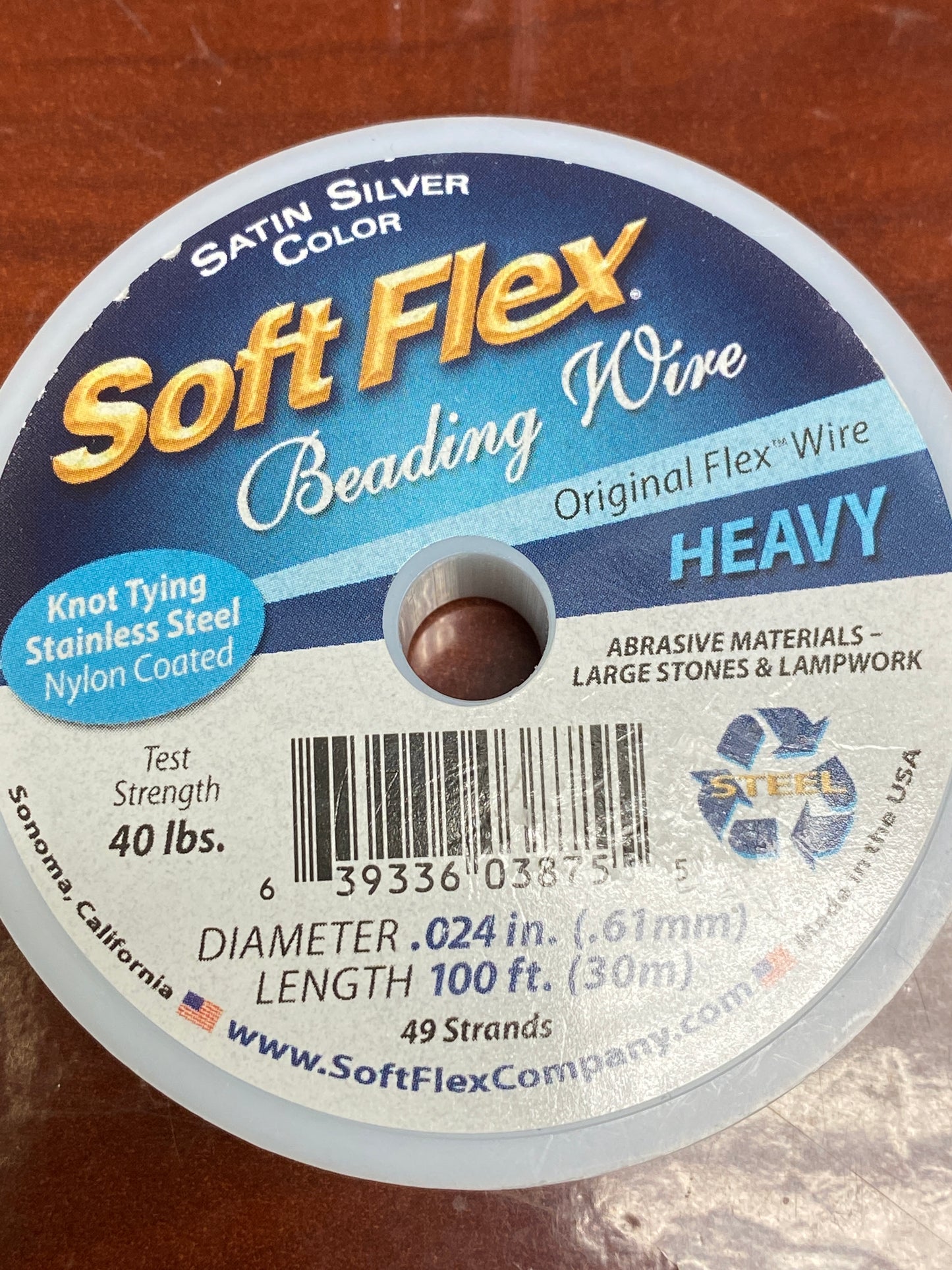 Soft Flex Beading Wire (Satin Silver)