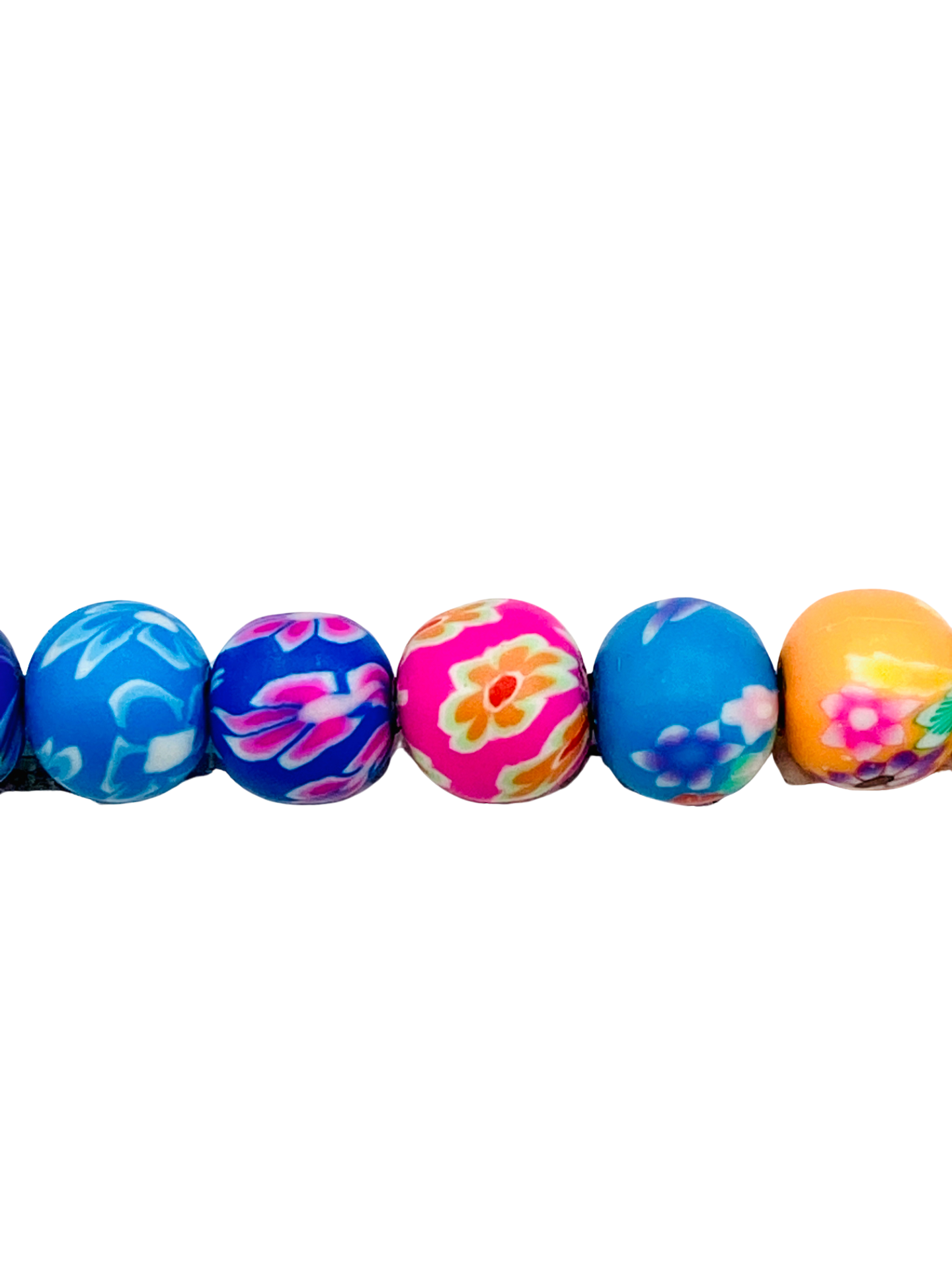 Multi-Color Floral Ball - Clay Beads