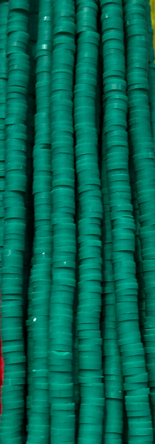 Green Heishi Disc - Clay Beads