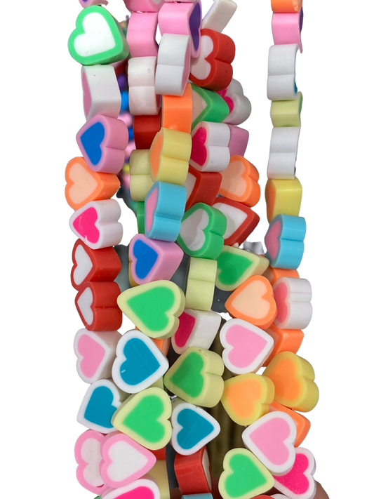 Multi-Color Heart - Clay Beads