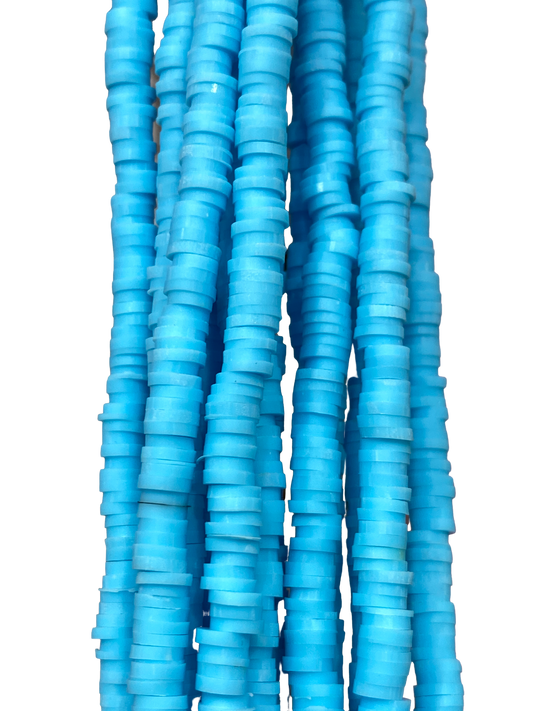 Polymer Clay Bead Strand - Blue - 4mm Discs – Allegory Gallery
